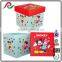 Red lid folding corrugated paper box with micky mouse for gift packing
