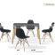Wooden Dining Set With 4 White plastic Chairs dining table