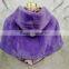 Children rex rabbit fur cape with fur hood /wholesale and retail