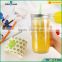 600ml new products mass glass jars,juice mason jar with plastic straw