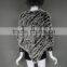 Thick And Soft Ladies Genuine Rabbit Fur Knit Poncho Shawl