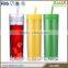 On Time personalized 16oz double wall acrylic tumblers straws