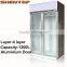SHENTOP Double Glass Door Refrigerated Showcase Aluminium Doors Fan Cooler 0~+10 STLA-G12L2FA