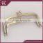 147x68mm light gold kiss lock double clutch purse frame