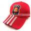 Custom best quality red Acrylic Embossed baseball hat with metal buckle                        
                                                                                Supplier's Choice