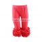 High quality 100% cotton knit orange children pants ruffle wholesale icing leggings for babies puffy icing baby leggings