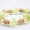 Chunky Green Pumpkin Stone Stretch Bracelet Light Brown Bonestone Elastic Bracelet For Women Jewelry