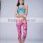 Tight breathable fitness and yoga wear women printed sports capris