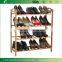 4-Tier Bamboo Wooden Shoe Rack,Bamboo Folding Shoe Rack, Entryway Shoe Shelf Storage Organizer