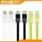 Newest noodle flat micro usb cable colorful multi cable type c to type c