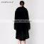 Classic fashion female long black mink fur coat wholesale