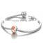 D119 925 sterling silver charm,enamel flowers beads charms