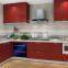 Cheap kitchen cabinet,glaze red lacquer kitchen cabinet