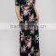 fashion dresses trendy 2017 FLORAL PRINT ROUND NECK CASUAL MAXI DRESS cheap dance dresses