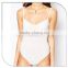 White color spaghetti strap backless sleeveless cheap bodysuit for woman