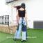 new style lady strap cargo trendy denim jeans manufacturers 2016