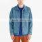 blue washed custom denim jacket men old style with buttons