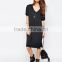 New Arrival Cheap Price Casual Burnout T-shirt Dress/V-neckline Dress/Side Hem Splits Dress