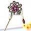 Colorful Women Retro Crystal Flower Hairpins Hair Stick Hair Clip