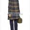 latest checked navy wool women coat new model oem service