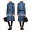 women side slit pocket slim denim trench coat fashion design