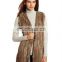women's long rabbit fur knnited vest with hood