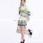 middle sleeve beautiful colorful floral print chiffon evening gown dress party prom dress