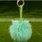 Promotional Charm Fluffy fox fur ball pom poms Accessories plush keychain car keyring Bag Purse Pendant Heart shape