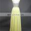 100% Real Sample High Quality Shinning Beaded Light Yellow Prom Gown Chiffon Custom Made Long Prom Dresses 2015 Evening Dresses