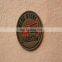 machine embossed leather label