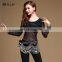 T-5140 Indian shiny finition long sleeve adult belly dance costume suit