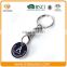 Factory price custom logo metal trolley coin keychain/ promotional trolley coin keyring keychain