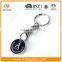 OEM/ODM custom trolley coin a shape holder keychain with key rings
