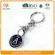 Factory price custom logo metal trolley coin keychain/ promotional trolley coin keyring keychain