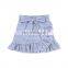 Wholesale sweet bow lattice blue plaid skirt girls mini skirt