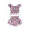 Baby Off Shoulder Top And Paperbag Short Kids Summer Clothes 2019 Girls Boutique Clothing