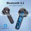 Hot products black color with good quality for sports  music blue tooth earphone wireless