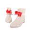 Red bow girls low heel waterproof ankle rain boots