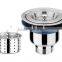 2015 Made in China Chaozhou bathroom accessories Stainless Steel basin drainer sink strainer sanitary ware ,110G