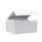Fast shipping 25pcs square white hard cardboard flip top hamper gift box packaging