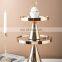 Cake Stand Metal Cup Gold Display Round Plate Mirror Tray Pans Set Supplies Luxury Crystal Decorating Tools Wedding  Cake Stand