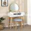 Wholesale New Design White Wood Mirror Almirah Simple Dressing Table With Drawers