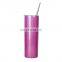 Stock Sublimation Blank Mug Stainless Steel Double Wall Sublimation Glitter Tumbler with Straw and Lid