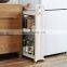 Multipurpose White Small 3Tier Pull Out Removable Storage Toilet Corner Organizer No Drill Bathroom Rack Plastic Shelf Wheeled