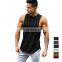 Wholesale Factory Direct Scooped Bottom Shaped Custom Logo Printed OEM Men's Custom Logo Gym Stringer Tank Top