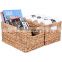 Wholesale large capacity high quality  Water Hyacinth rattan Storage Baskets, Rectangular Wicker Baskets with Built-in Handles