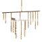 Postmodern Industrial Metal Brass 72 Bulb Descending Linear System Chandelier f Suitable for Home and Hotel Decoration Lighting