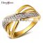 Simple Wedding Band 2016 Luxury White Gold Plated Cubic Zirconia Pave Setting Ring