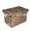 Antique design storage use wood packaging rice box 5 kg 10 kg wooden flour box