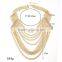 Europe And America High Quaity Gold Plated Long Section Of Multilayer Metal Necklace